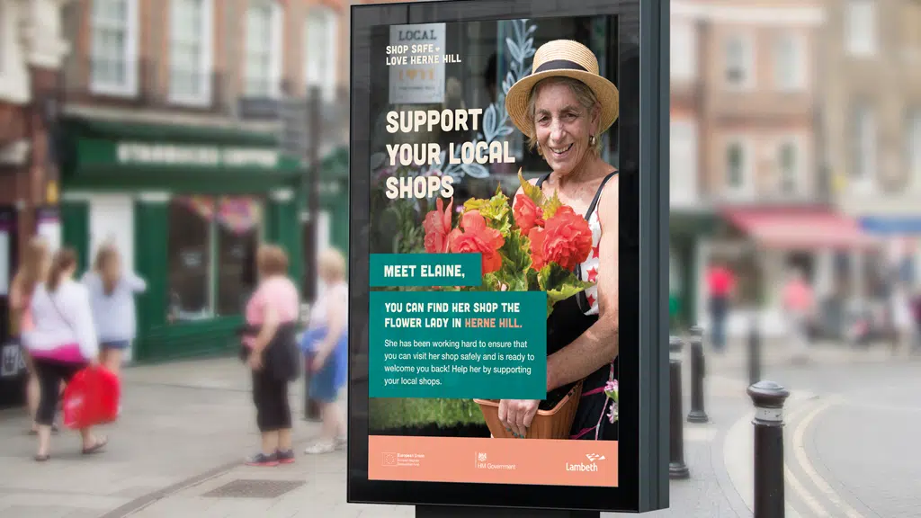 Conversion Marketing agency Drew+Rose developed the Lambeth Council Shop Safe Shop Local borough wide campaign